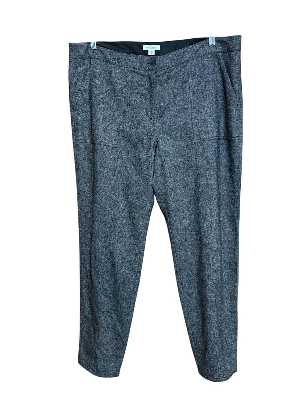 Garnet Hill Women's Plus Size 16 Grey Tweed  Fully Lined Tapered Trousers Pants‎